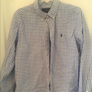 Ralph Lauren blue gingham oxford